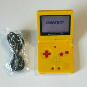 Pikachu Pokemon Nintendo Game Boy GameBoy Advance SP Renoverad Konsol GBA SP ags-001 Frontbelyst Skärm 900mAh Batteri I Förpackning & Laddare bild 4