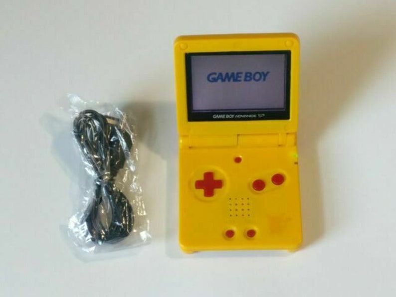 Pikachu Pokemon Nintendo Game Boy GameBoy Advance SP Renoverad Konsol GBA SP ags-001 Frontbelyst Skärm 900mAh Batteri I Förpackning & Laddare bild 4