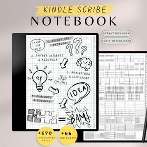 Kindle Scribe Notizbuch, Kindle Scribe Vorlagen, Kindle Scribe Hyperlinked Notizbuch, Ink Notizbuch, Kindle Scribe Notizen, Scribe Notizbuch