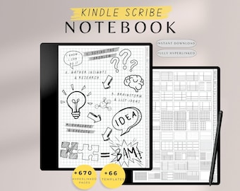 Kindle Scribe Notebook, Kindle Scribe Templates, Kindle Scribe Hyperlinked Notebook, Ink Notebook, Kindle Scribe Notes, Scribe Notebook