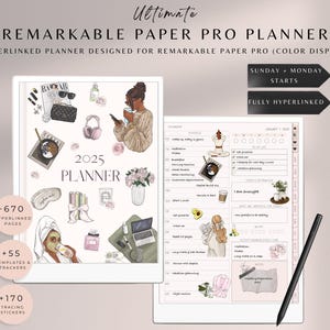 Planner progettato per Remarkable Paper Pro, modelli Remarkable Paper Pro, Remarkable Daily Planner 2025, Ink Journal, modelli Remarkable