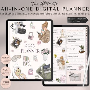 Planner digitale 2025, Planner giornaliero, Planner That Girl, Planner settimanale, Planner Goodnotes 2025, Planner iPad, Planner mensile, Planner 2025