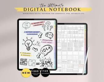 Digital Notebook, Digital Templates, Digital Notebook Goodnotes, Hyperlinked Notebook, Goodnotes Notebook, Goodnotes Template, IPad Notes