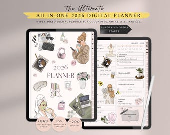 2026 Digital Planner, Daily Planner, That Girl Planner, Weekly Planner, Goodnotes Planner 2026, iPad Planner, Monthly Planner, 2026 Planner