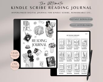 Kindle Scribe Digital Reading Journal 2025, Kindle Scribe Templates, Reading Journal, Digital Reading Journal, Scribe Reading Planner