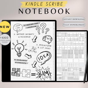 Kindle Scribe Notebook, Kindle Scribe Templates, Kindle Scribe Hyperlinked Notebook, Ink Notebook, Kindle Scribe Notes, Scribe Notebook
