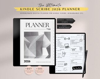 Kindle Scribe Planner 2026, Modelli Kindle Scribe, Planner giornaliero, Planner settimanale, Planner Scribe, Kindle Scribe Ultimate Planner 2026, PDF