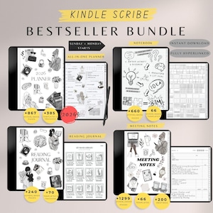 Kindle Scribe Bestseller Bundle, Kindle Scribe Planner 2026, Kindle Scribe Templates, Kindle Scribe Notebook, Kindle Scribe Reading Journal