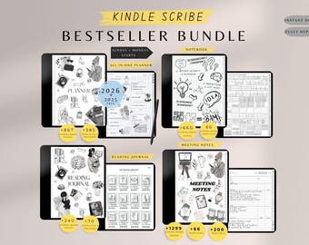 Kindle Scribe Bestseller Bundle, Kindle Scribe Planner 2026, Kindle Scribe Meeting Notes, Kindle Scribe Templates, Notebook, Reading Journal