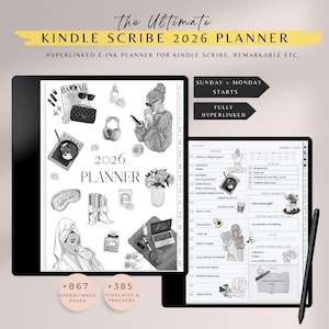 Planificador Kindle Scribe, Plantillas Kindle Scribe, Planificador diario, Planificador digital 2026, Planificador Scribe, Planificador Kindle Scribe Ultimate 2026, PDF