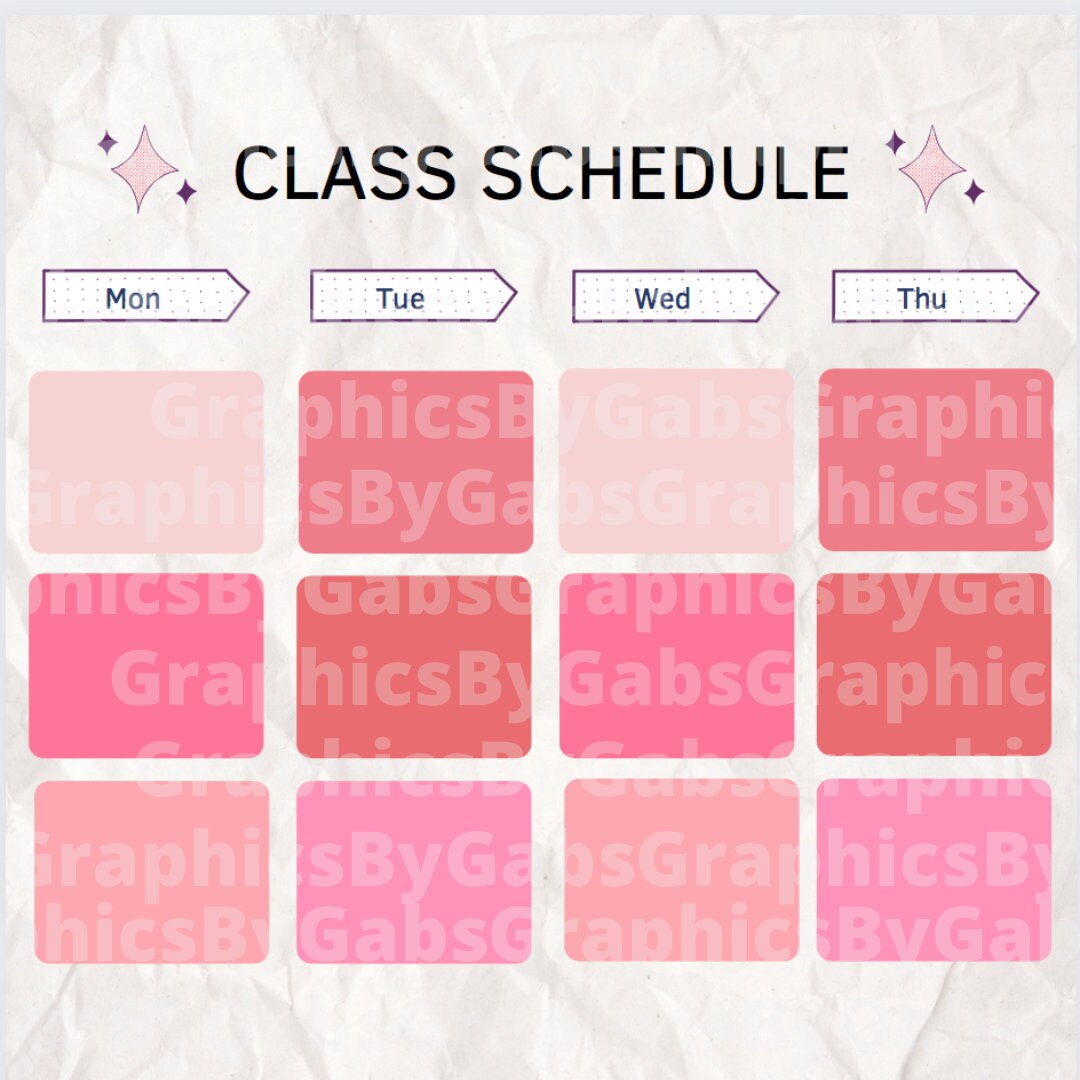 Canvas Schedule Template Etsy