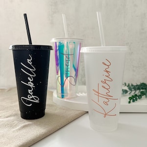 750ml Plastic Cup with Lid and Straw Smoothie Tumbler BPA Free Juice Drink  Glass