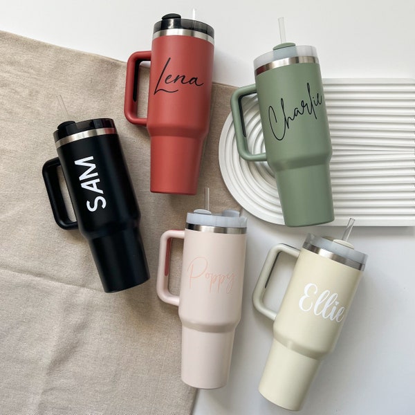 Personalised 40oz Tumbler, Cup with Handle and Straw, Adventure Quencher, Stainless Steel Insulated Travel Water Bottle