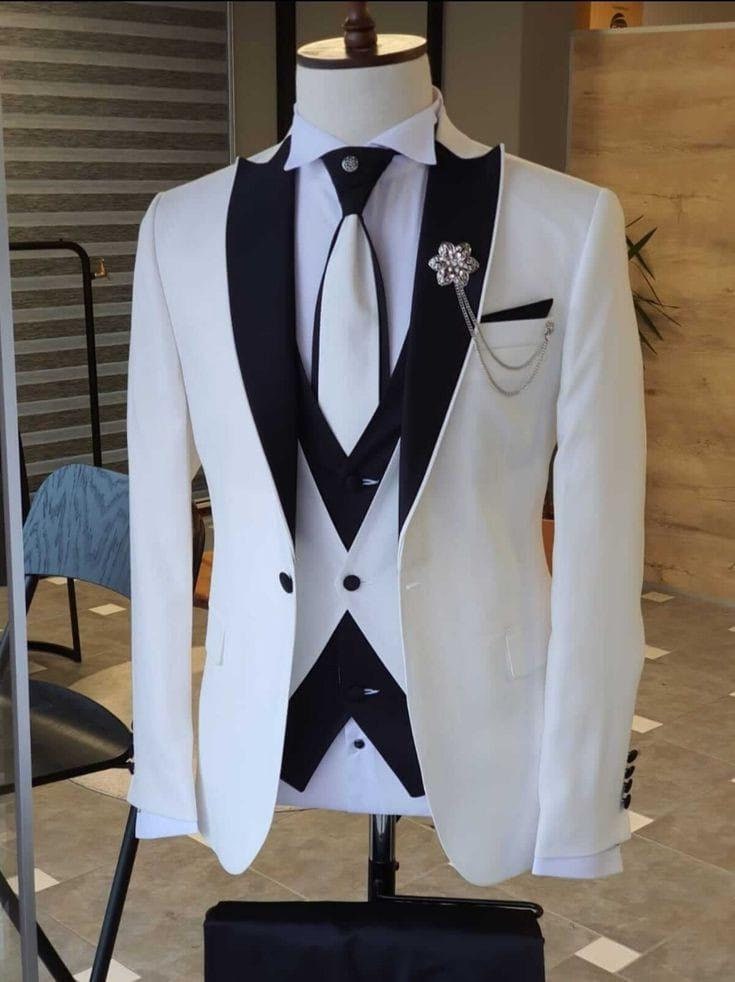 White Designer Men Tuxido Suit - Etsy UK