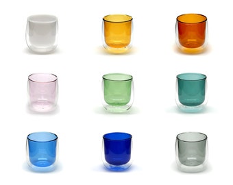 Doppelwandiges Trinkglas 2er-Set mit 80/250/300 ml in verschiedenen Farben & Größen ׀ Kaffee ׀ Tee ׀ Latte Macchiato ׀ Cappuccino ׀ Espresso
