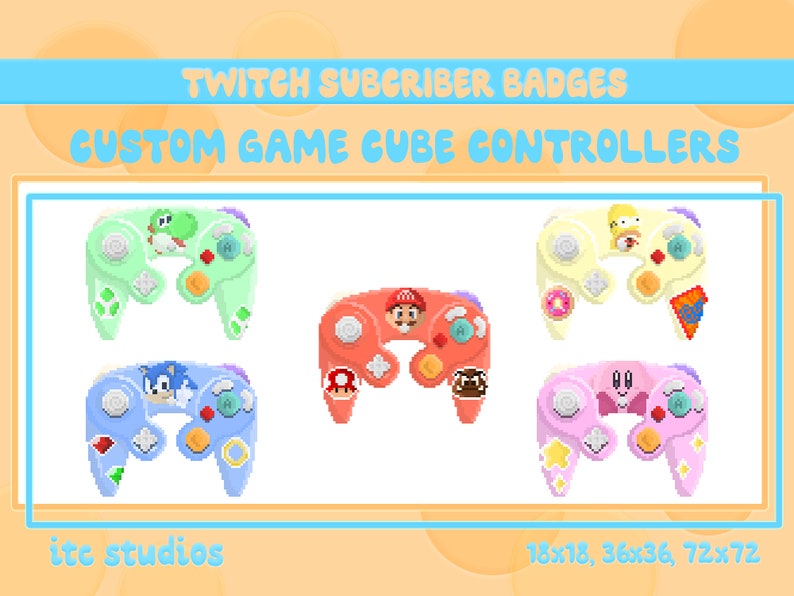 Custom Gamecube Controllers [SUB BADGES] - Etsy