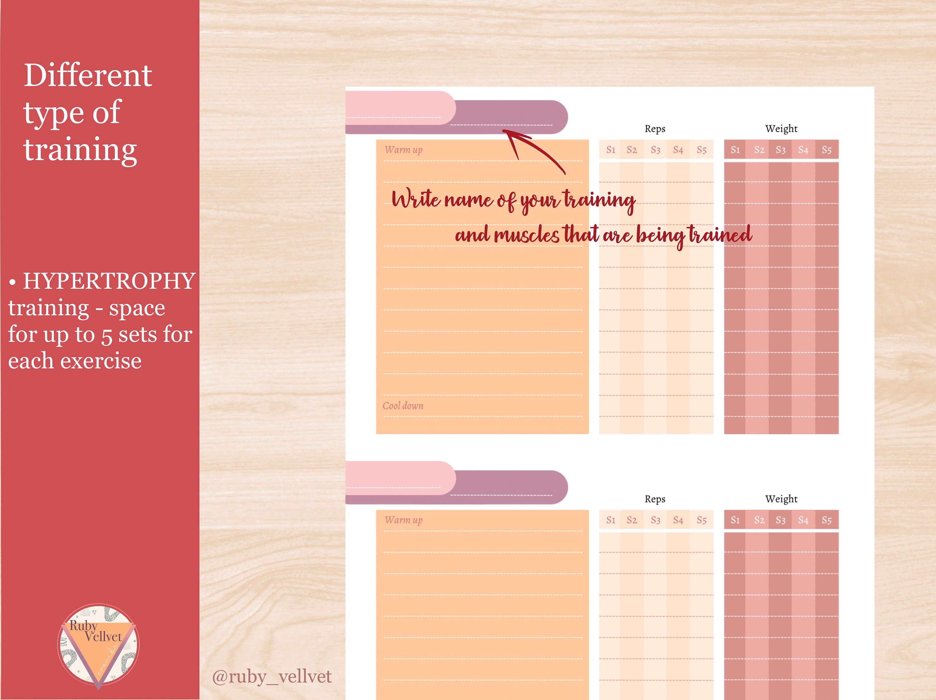 Printable Workout Log Workout Planner - Etsy