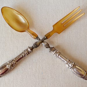 Cubiertos para ensalada - Plateados - 1850 - París, Francia