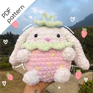 Ira the Strawberry Bunny Crochet PDF Pattern