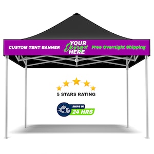 Custom Trade Show Banners, Business, and Canopy Tent Banners: 1x8 to 1x10 Sizes, Vinyl Banners