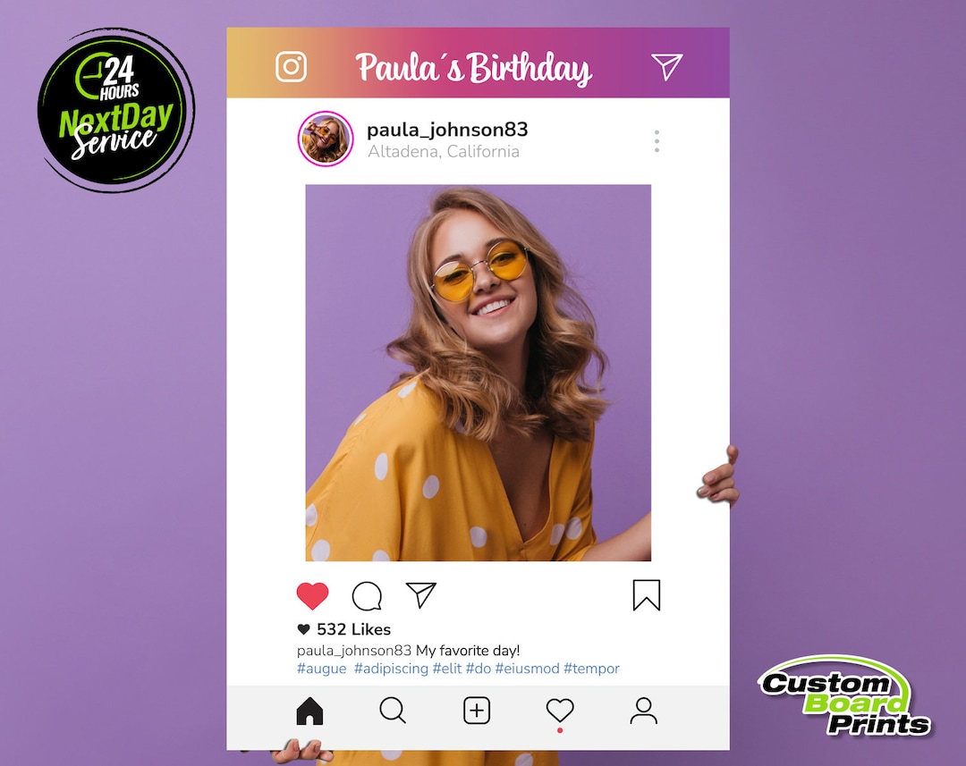 Instagram Cutouts, Custom Cutouts, Instagram Frame Cut Outs, Custom
