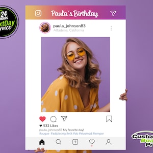 Recortes de Instagram, Recortes personalizados, Recortes de marcos de Instagram, Marco de Selfie impreso personalizado para redes sociales Instagram (arco iris)