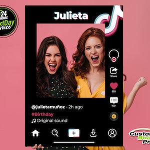Recortes de Tiktok, Recortes personalizados, Recortes de marco de Tiktok, Impreso personalizado para redes sociales Tiktok (Rainbow) Reels selfie Frame