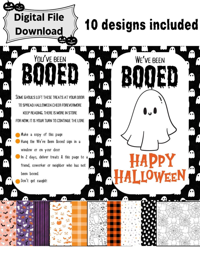 You've Been Booed, We've Been Booed Halloween Game - Etsy