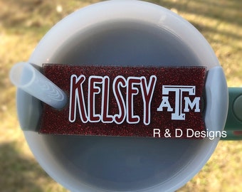Texas A & M Stanley Cup Topper, Gig ‘Em Stanley Cup Topper, Texas Stanley Name Plate, Stanley Cup Topper, Stanley Cup Name plate, Texas