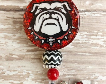 Georgia Bulldog Badge Reel, Georgia Badge Reel, Go Dawgs Badge Reel, College Badge Reel, Cute Badge Reel, Nursing Badge Reel