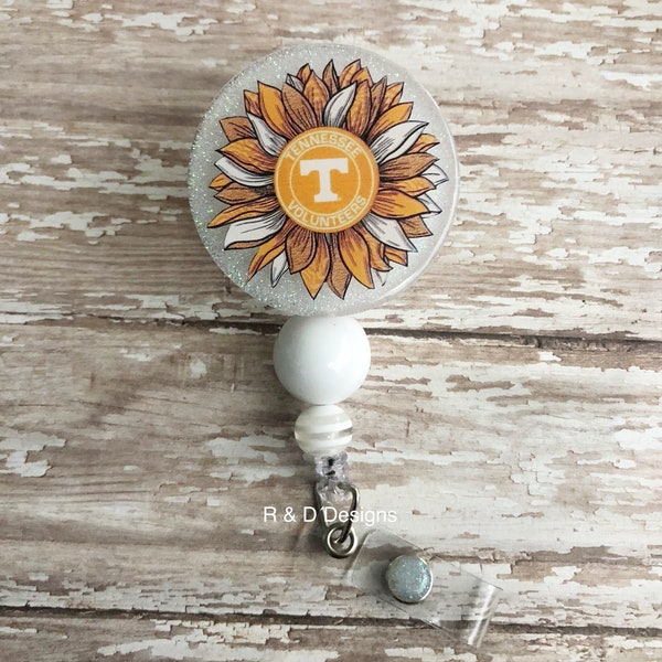 Tennessee Volunteers Badge Reel, Tennessee Vols Retractable Badge Reel, Tennessee Badge Reel, College Badge Reel, Nursing Badge Reel