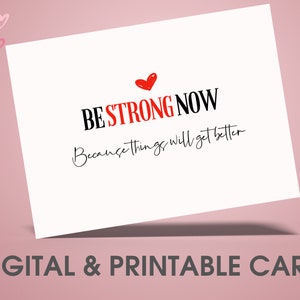 Sei stark jetzt Karte, druckbare und digitale Postkarte zur Ermutigung, Genesung Geschenk für Frauen, Nüchternheit Minimalistische Affirmation, nüchternes Leben