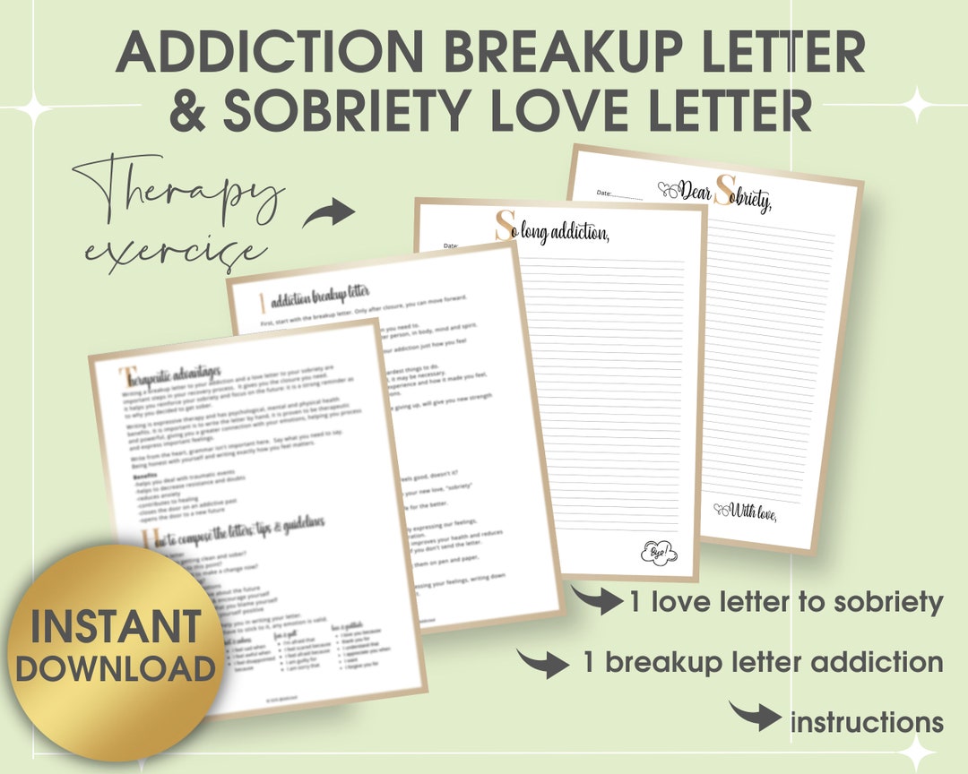 Therapy Worksheets for Addiction Recovery Addiction Breakup - Etsy