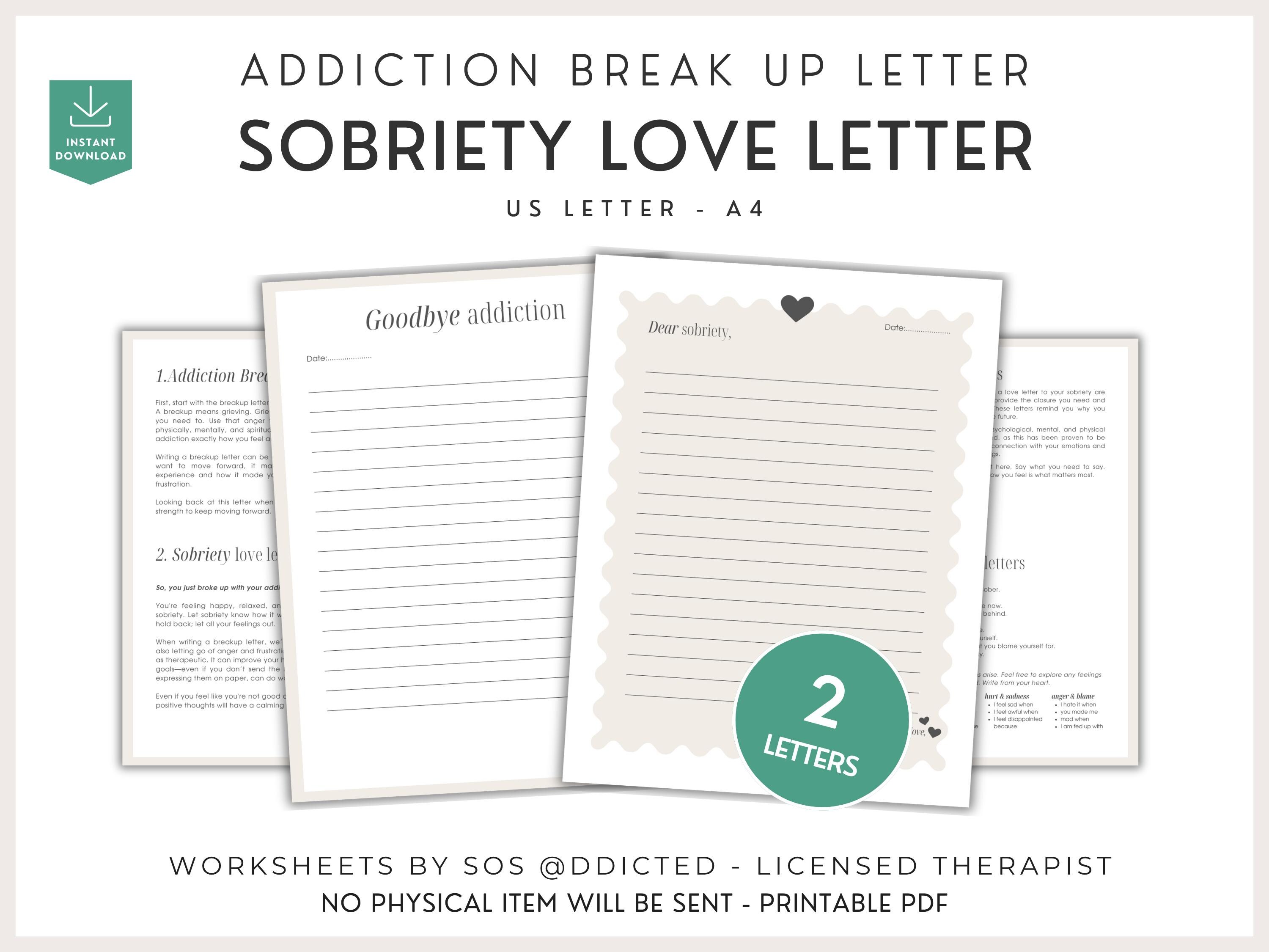 Writing a break-up letter to addiction.