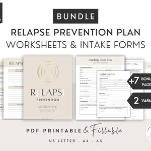 Relapse Prevention Plan And Coaching Intake Forms, Addiction Recovery Therapist Worksheets, Counselor Resources, Urge Surfing Coping Skills