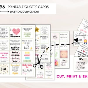 Sobriety Quotes Cards, Fun Sober Cards For Daily Motivation, Positive Sayings, Addiction Recovery Print, Printable Support Gift For Women image 4