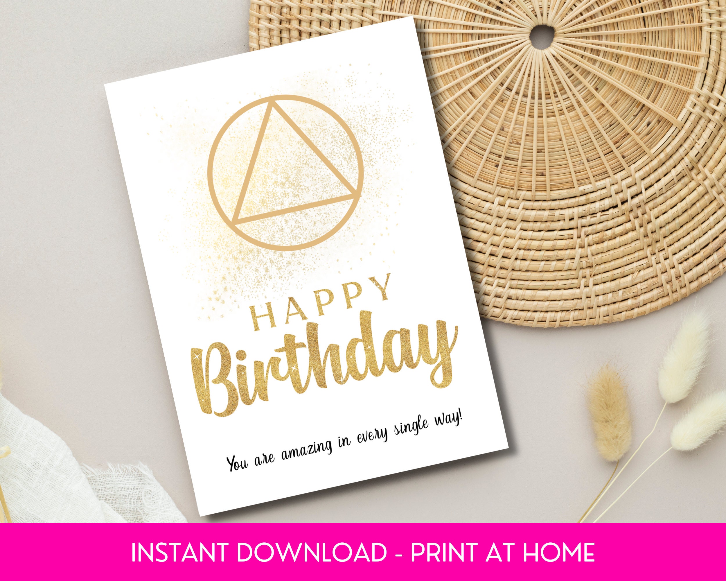 Printable Sobriety Birthday Card, Addiction Recovery Anniversary Card ...