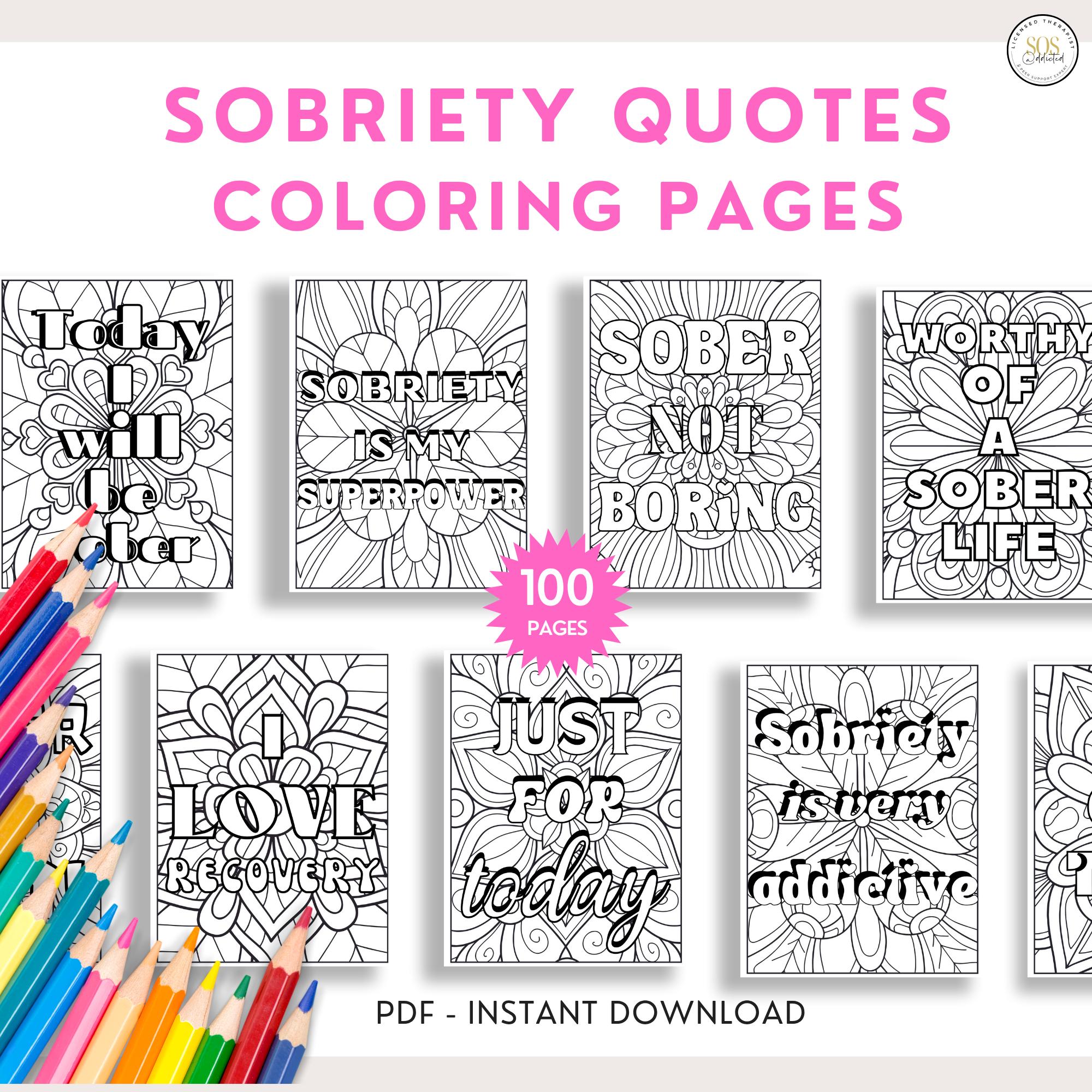 Sobriety Quotes Coloring Pages for Adults Teens in Addiction Recovery, Sober  Affirmations, Art Therapy Group, Anti Stress Relief Gift Women - Etsy, image size:2000x2000