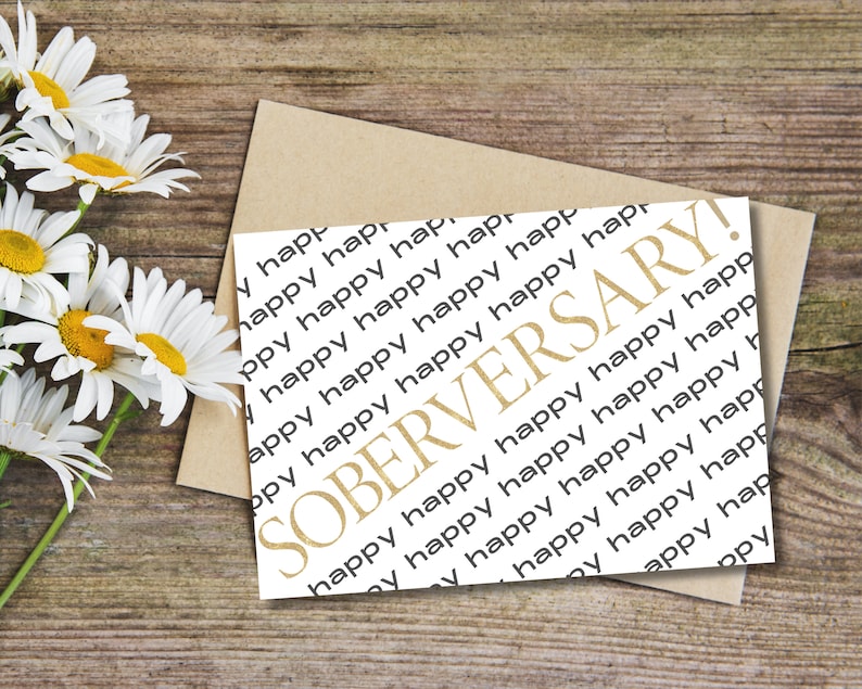 Happy Soberversary Card for Sobriety Anniversary, Digital and Printable ...