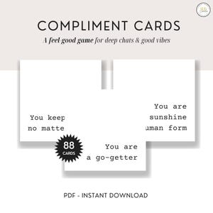 Cartes de compliment NUMÉRIQUES, jeu d'activité de thérapie de groupe, outil pour moniteur, conversation en famille, machine à écrire, joli cadeau de soutien pour elle et lui