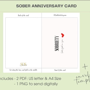 Printable Sobriety Card, Digital Valentines Card, Sobriety Anniversary ...