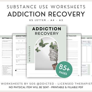 Digital Addiction Recovery Workbook – Sobriety Journal PDF with Therapy Worksheets – Relapse Prevention – Resource for Self Help & Counselor