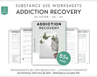 Cuaderno de trabajo digital para la recuperación de adicciones – Diario de sobriedad en PDF con hojas de trabajo para terapia – Prevención de recaídas – Recurso para la autoayuda y la terapia.