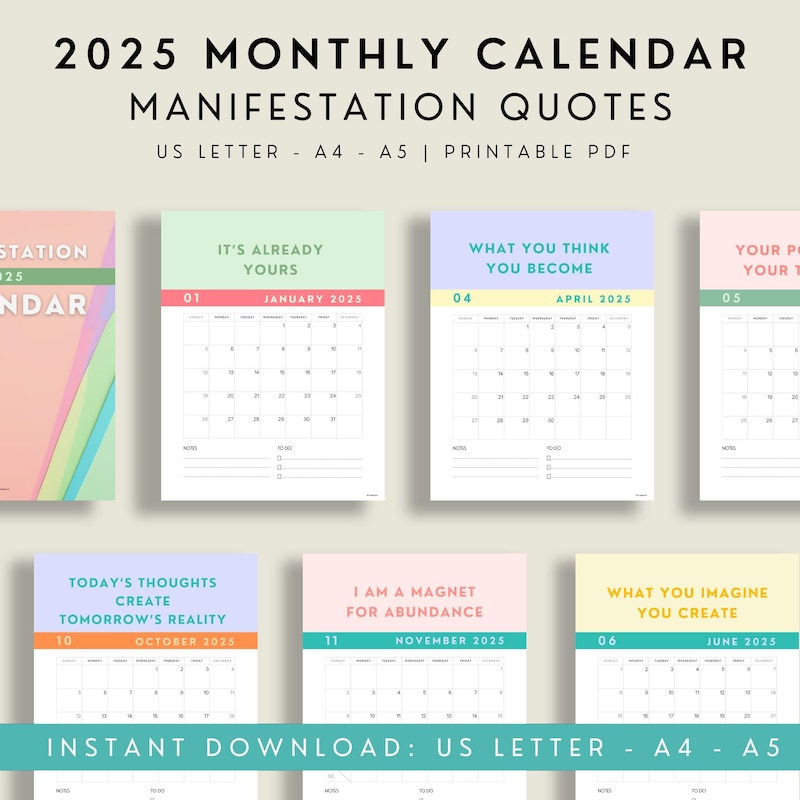 2025 Motivation Calendar Etsy