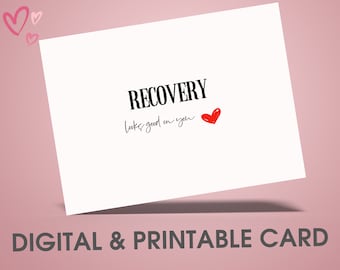 Cartão de recuperação para impressão, cartão digital de Dia dos Namorados, download instantâneo de recuperação de dependência, cartão de sobriedade para mulheres, presente de recuperação para homens ou amigos