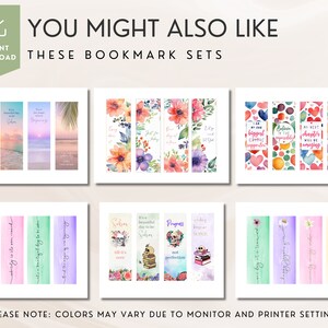 Cute Printable Bookmark Set With Daily Affirmations, Growth and ...