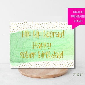Modèle de carte imprimable d'anniversaire sobre, célébrer l'anniversaire de soberversary, années de récupération, jalons d'anniversaire, carte postale numérique de femmes, cadeau pour elle
