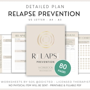 Fiches de travail sur la prévention des rechutes - Cahier d'exercices imprimable pour la récupération de la dépendance - Capacités d'adaptation et envie de surfer - Outil de sobriété