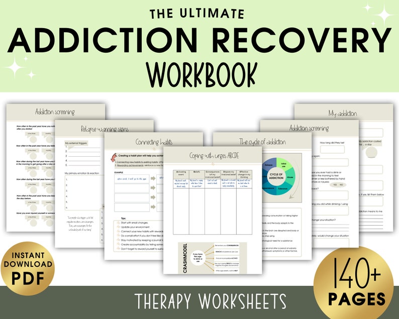 Addiction Recovery Worksheets, Substance Abuse Treatment Resources, Counselor Workbook Selfhelp