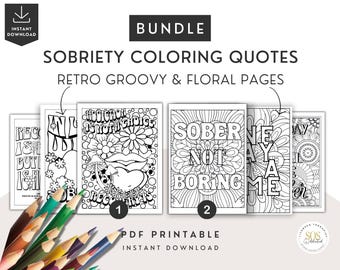 Libro para colorear sobre la sobriedad, citas motivacionales para adultos y adolescentes, regalo para la recuperación de adicciones, alivio del estrés, arteterapia.
